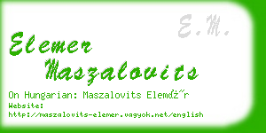 elemer maszalovits business card